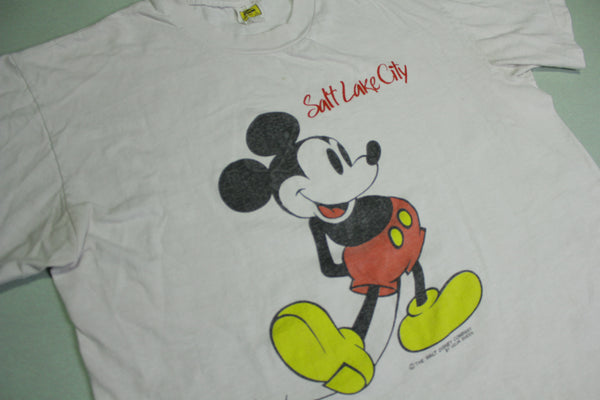 Mickey Mouse Walt Disney Co. Vintage 80's Velva Sheen Salt Lake City Single Stitch T-Shirt