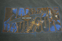 Harley Davidson Vintage 1998 Wenatchee Cycle Center Washington Distressed 90's T-Shirt