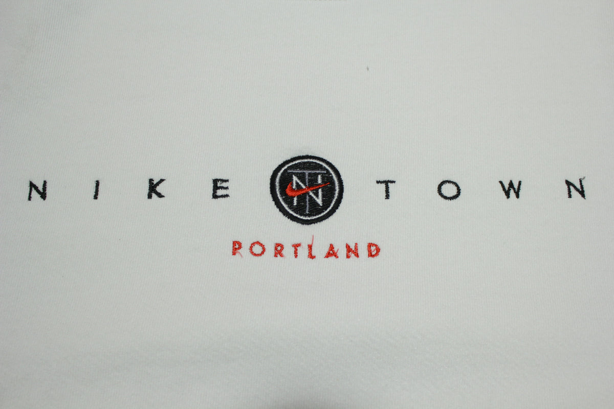 Nike Town Portland Vintage 90's Cocaine White Distressed Crewneck Sweatshirt