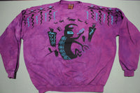 Dagoli Canada Vintage 90's Ancient Cave Art All Over Print Tie Dye Crewneck Sweatshirt