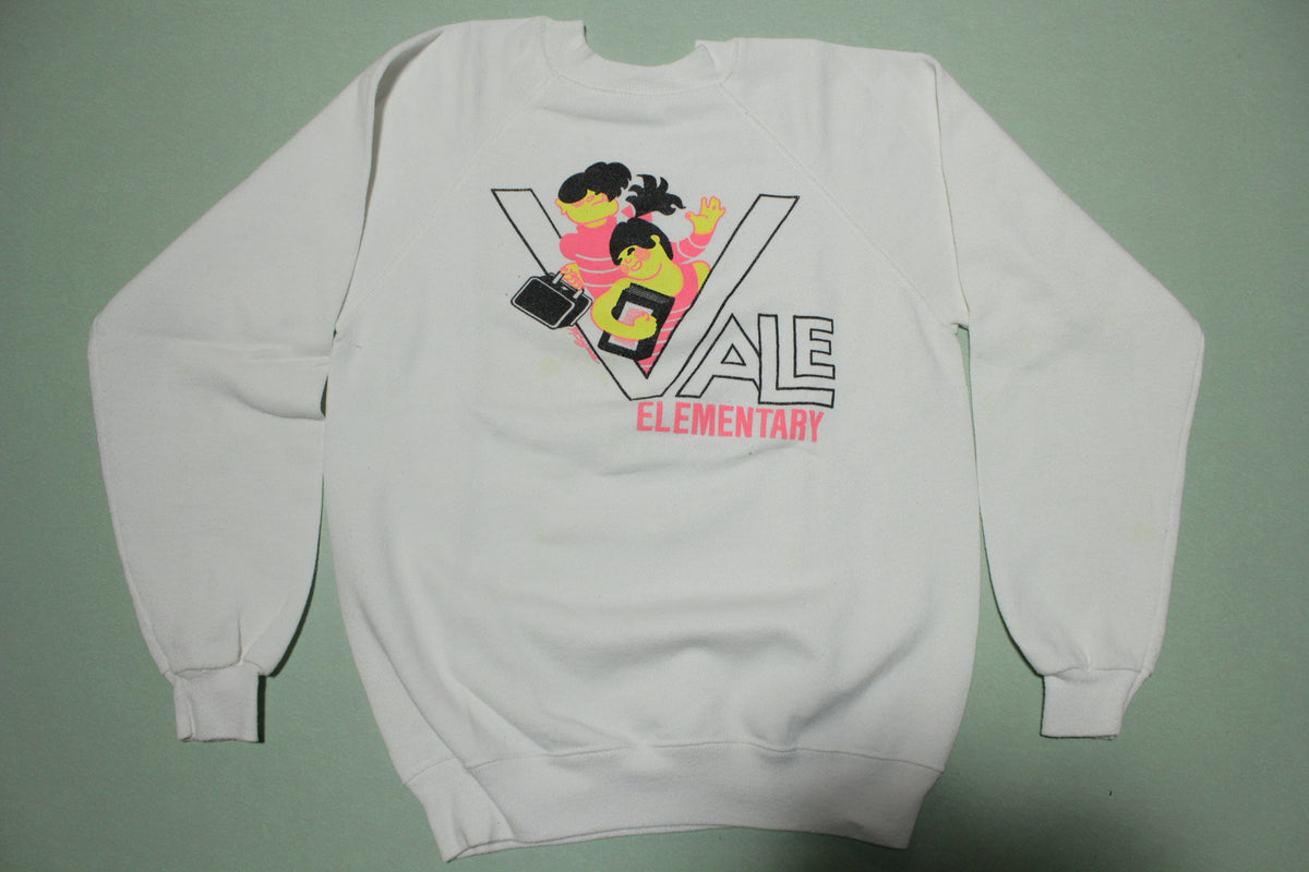 Vale Elementary Cashmere Washington Lunchbox Kids Vintage 80s Crewneck Sweatshirt