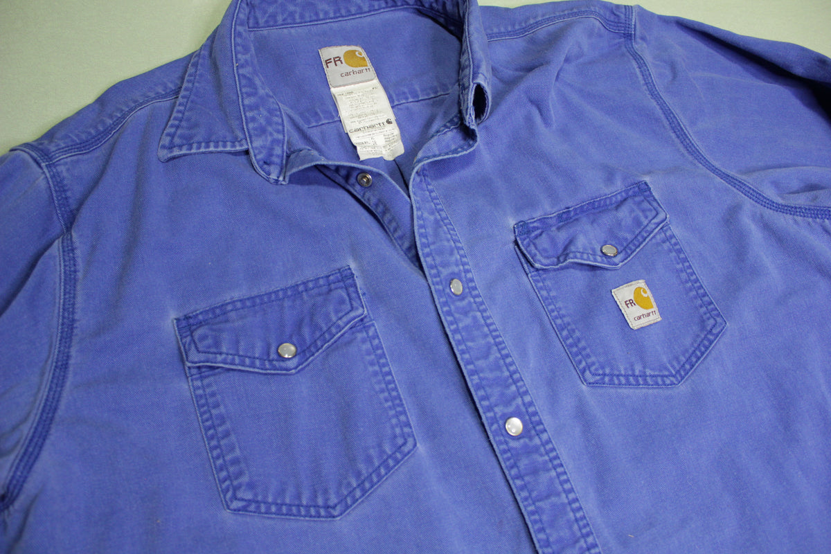 Carhartt FRS006 Fire Resistant Arc Flash Electrical Switching Pearl Snap Button Up Work Shirt
