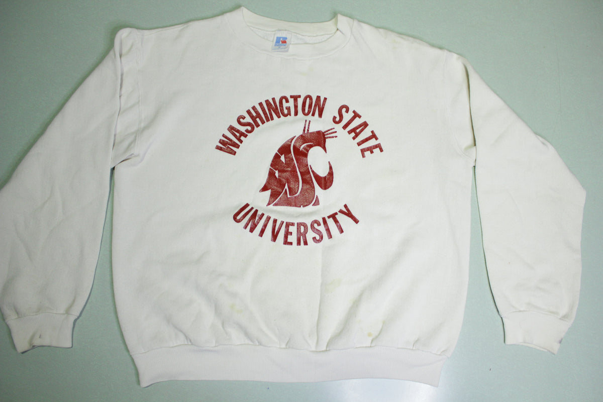 Washington State University WSU Cougars Vintage 80's Cocaine White Crewneck Sweatshirt