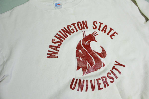 Washington State University WSU Cougars Vintage 80's Cocaine White Crewneck Sweatshirt