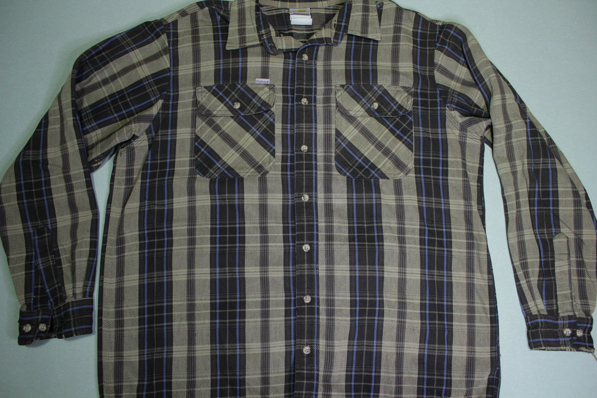 Carhartt Vintage 532 213 90's USA Plaid Heavy Duty Rugged Outdoor Wear Flannel Shirt