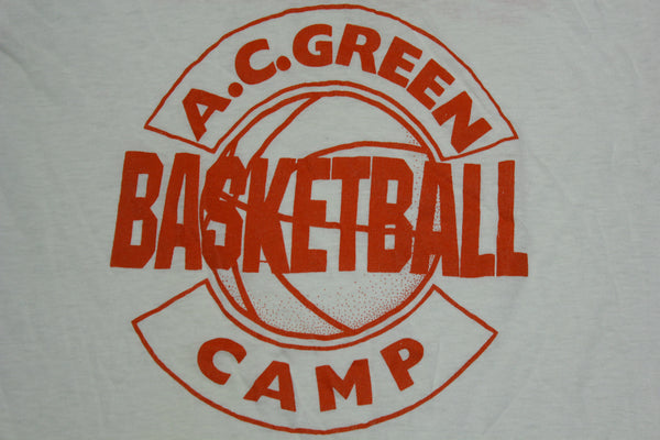 AC Green Basketball Camp Avia Vintage Single Stitch Touch Of Gold USA Made T-Shirt