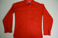 Pendleton Pure Virgin Wool Made in USA Vintage Fire Engine Red Flannel Button Up Shirt
