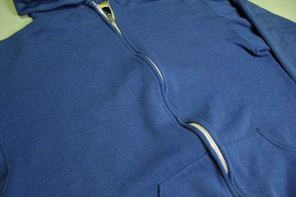 Russell Athletic Made in USA Vintage 80's Blue Zip Up Hoodie Sweatshirt