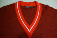 Kingsport 70's Vintage Bright Red Acrylic Fall Winter Christmas Fireplace Sweater