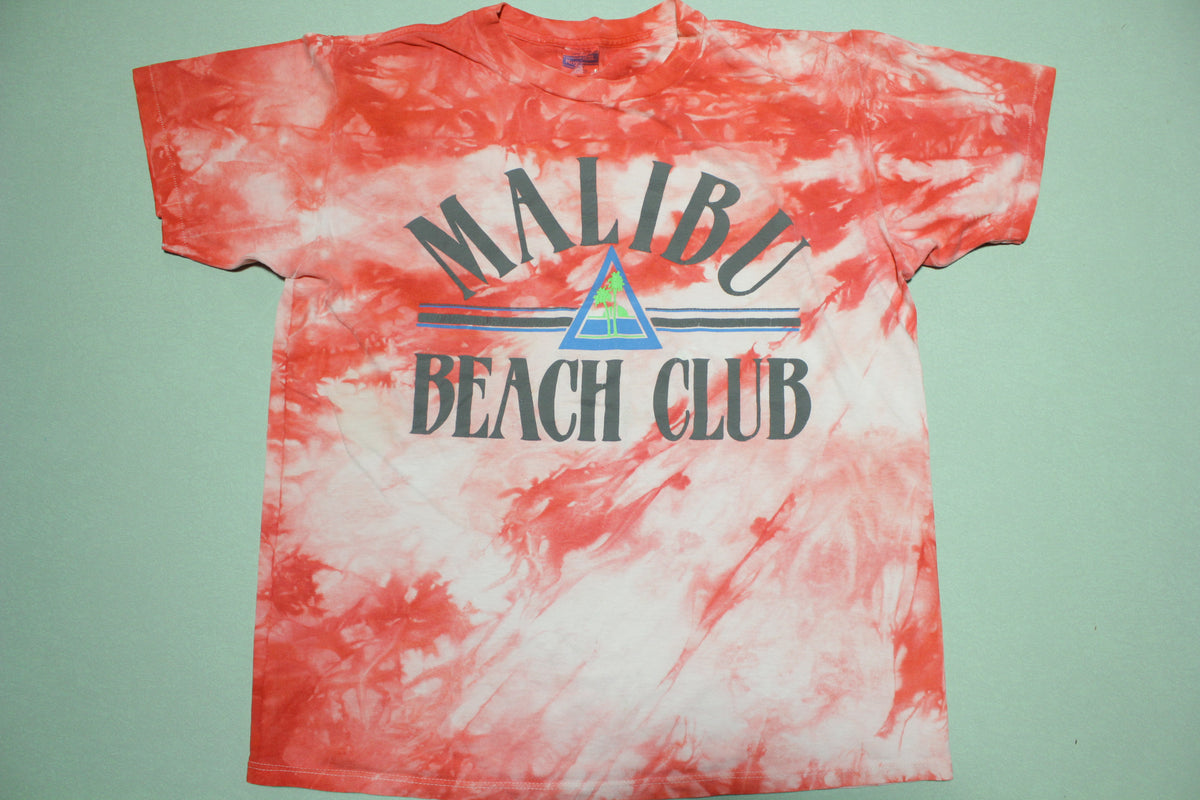 Malibu Beach Club Vintage Single Stitch Tie Dye Royal First Class Made in USA T-Shirt