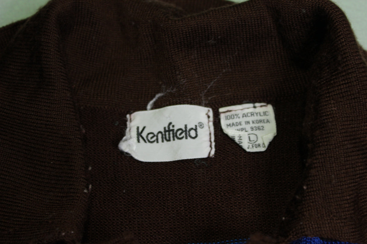 Kentfield Vintage 80's Striped Polo Fall Winter Christmas Fireplace Sweater