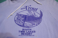 Think Trout Vintage South Twin Lakes Resort Hoodie 80's Sweatshirt