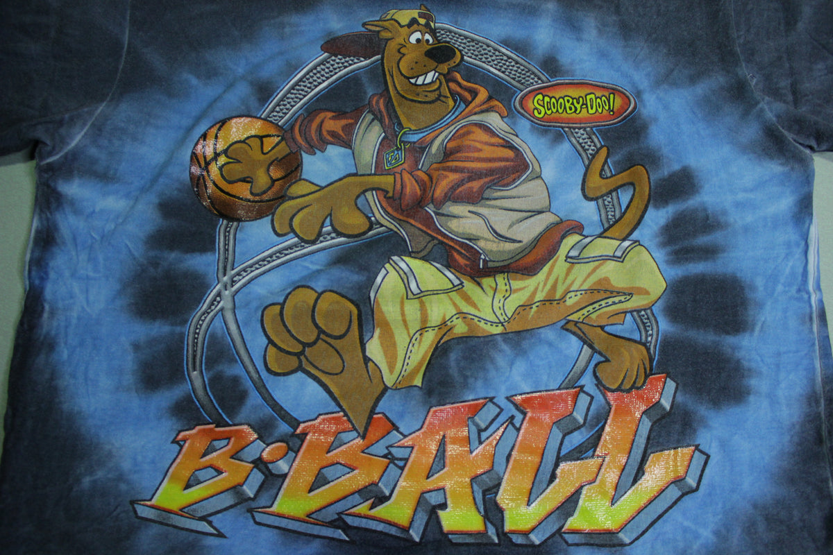 Scooby Doo B-Ball Vintage Cartoon Network 2000 Tie Dye Basketball Cartoon T-Shirt