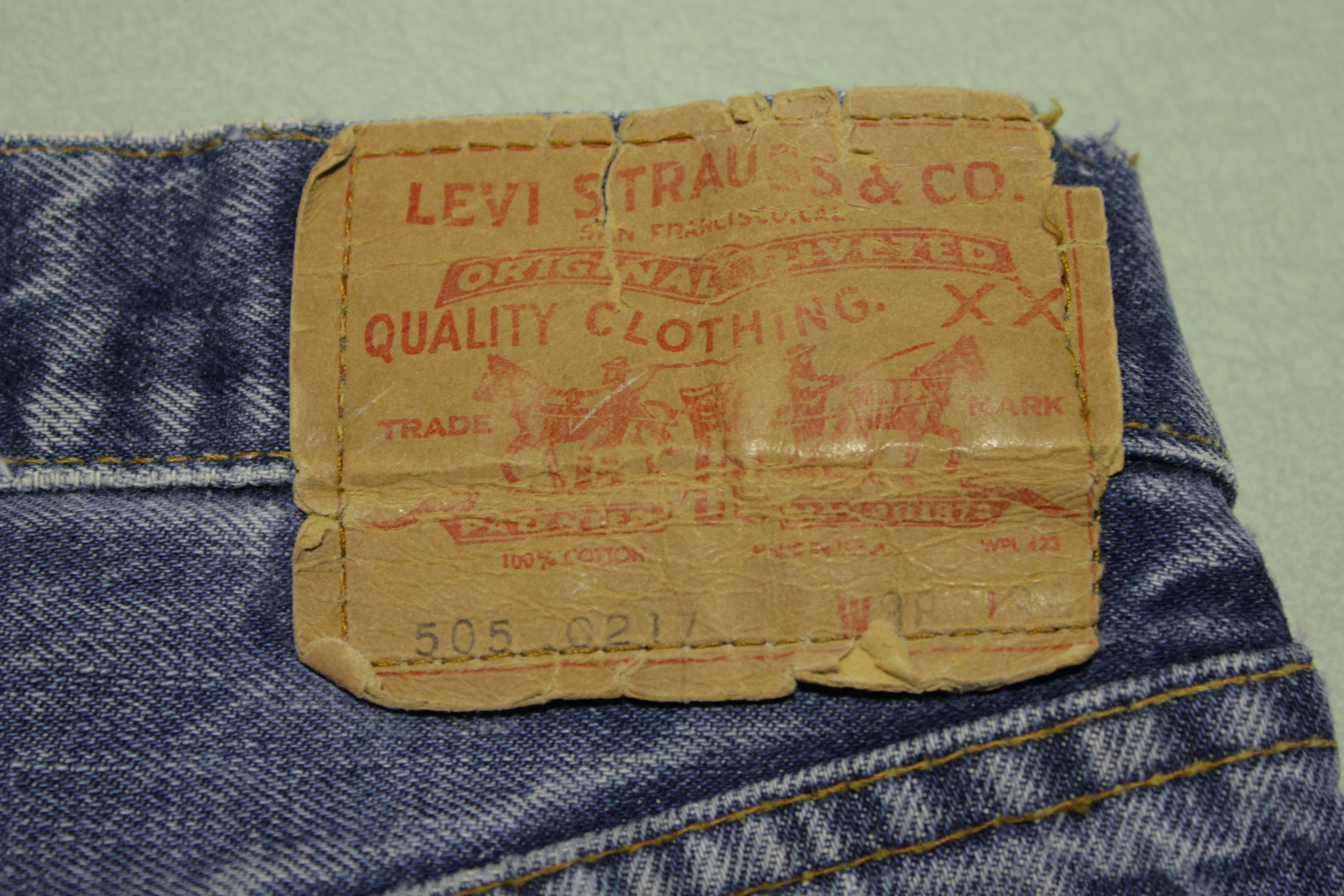 Levis 505-0217 Vintage 70s Black Bar Tack Single Stitch Talon 42 Zipper #8  Stamp Denim Jeans