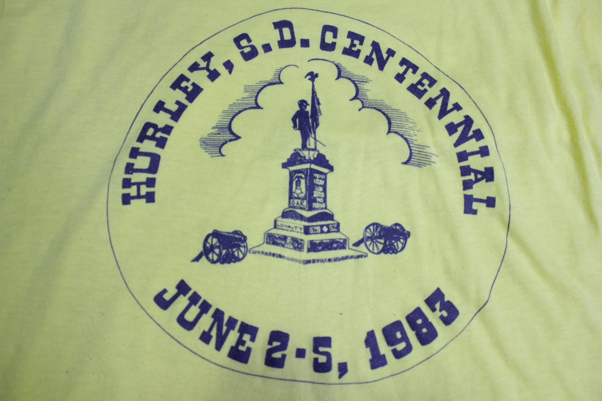 Hurley S.D. Centennial Vintage 1983 Ebert Sportswear Made in USA Single Stitch 80's T-Shirt