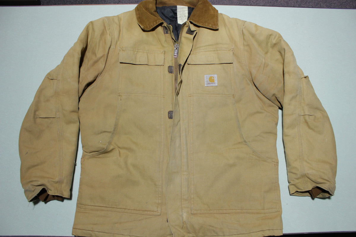 Carhartt CQ186 BRN Arctic Quilt Lined Chore Duck Canvas Jacket Vintage Workwear Coat