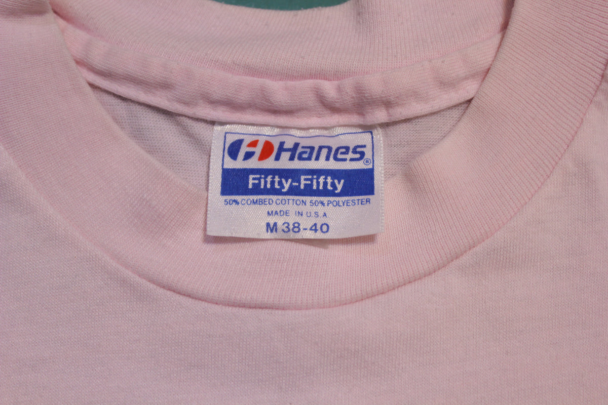 Katmai Brooks Lodge Alaska Hanes Fifty Fifty Single Stitch Vintage 80s T-Shirt Pink