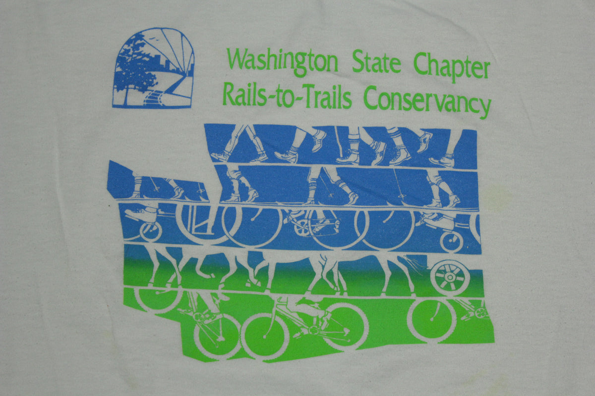 Washington State Chapter Rails To Trails Conservancy Vintage 80's Single Stitch T-Shirt