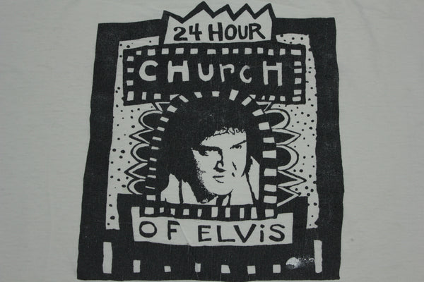 24 Hour Church of Elvis Vintage 90s Art Gallery Portland Ankeny T-Shirt