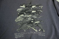 Whales of The Northwest Oregon Coast Aquarium Order Cetacea Vintage 80's Sweatshirt