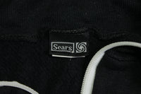 Sears Deadstock Vintage 80's Striped Blue Zip Up Track Jogging Running Jacket