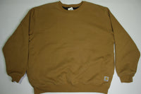 Carhartt J154 Pullover BRN With Pockets Thermal Lined Construction Work Sweatshirt