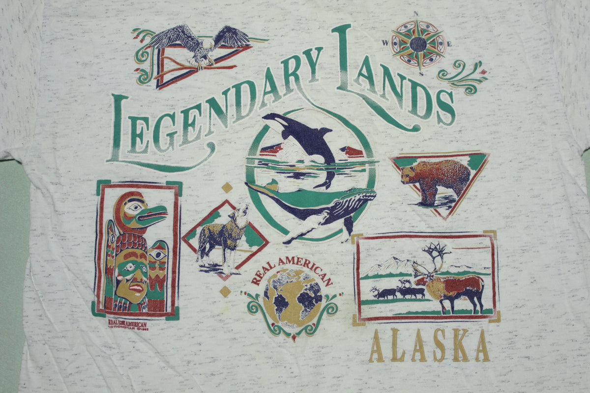 Legendary Lands Vintage 80s Alaska Tribal Whale Eagle Single Stitch T-Shirt