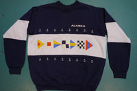 Alaska Nautical 90s Color Block Vintage Crewneck Sweatshirt