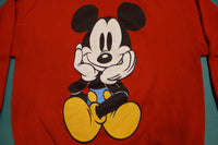 Disney Mickey Mouse 90s Red Vintage Front and Back Crewneck Sweatshirt