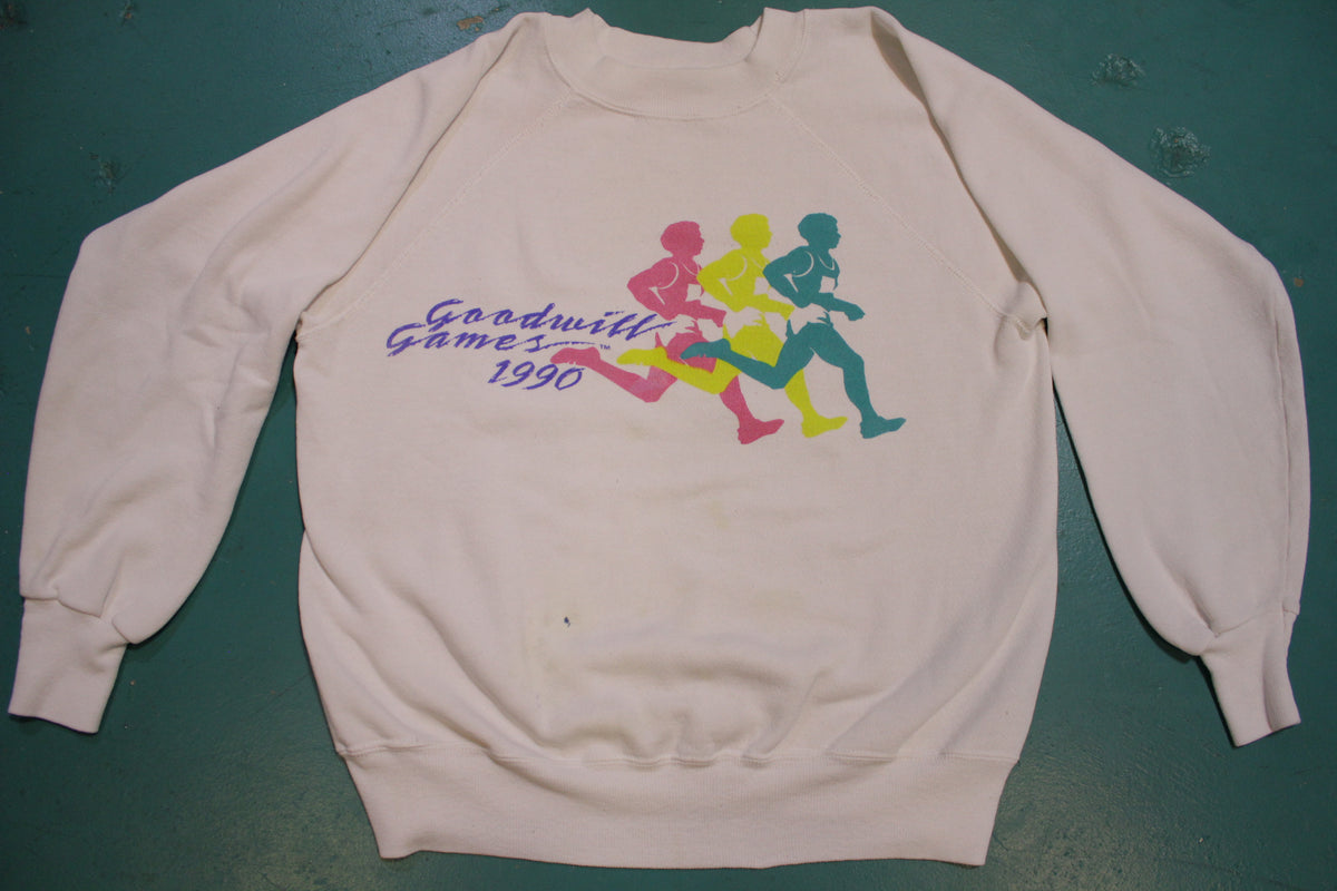 Goodwill Games 1990 Multi-Colored Running Vintage Crewneck 90s Sweatshirt