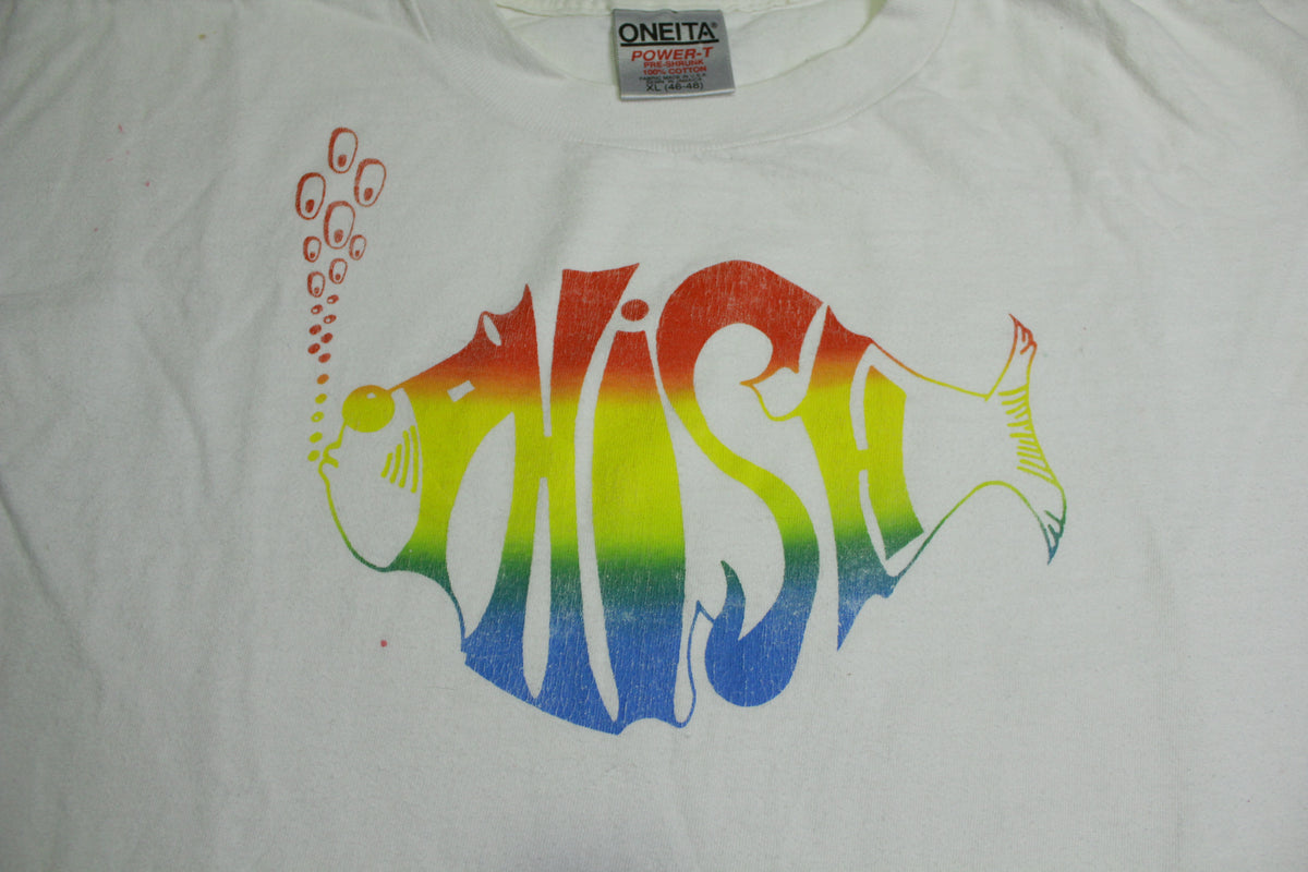 Phish Rainbow Bubbles Fish Single Stitch 90's Oneita Concert Tour Band T-Shirt
