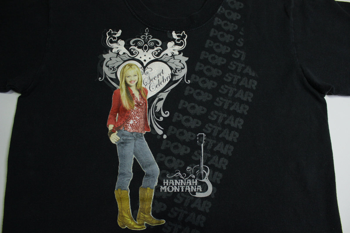 Hannah Montana Pop Star Secret Celebrity Disney Tag Guitar T-Shirt