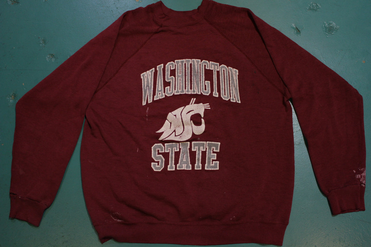 Washington State Cougars WSU Distressed Vintage Party Crewneck Sweatshirt