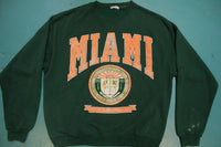 Miami Hurricanes University of Miami Florida 90s Vintage Crewneck Cracked Graphic Sweatshirt