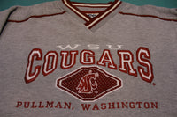 WSU Cougars Pullman Washington Vintage Lee Sport Pinstripe Embroidered Sweatshirt