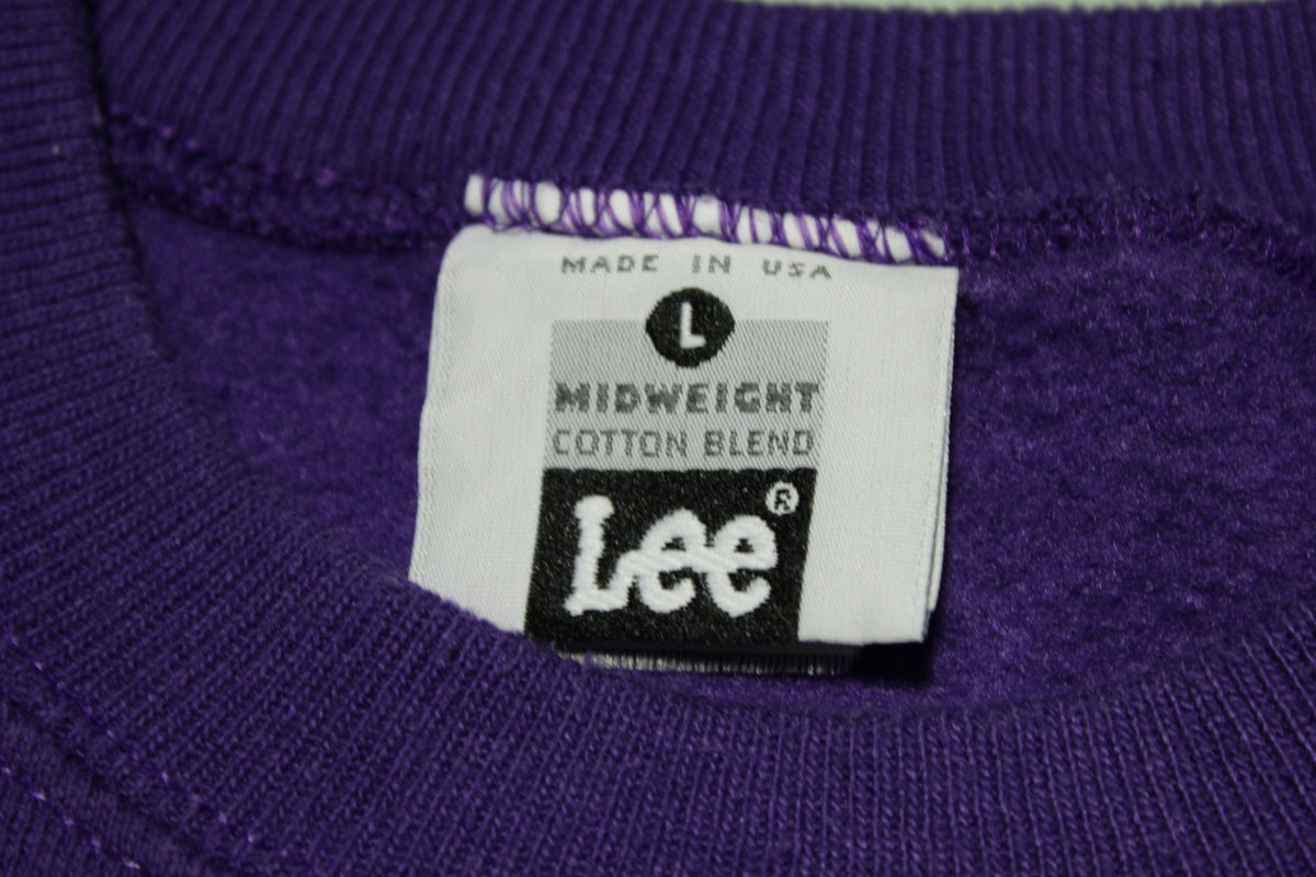 L.A. Lakers Embroidered Patch Vintage 90's Lee USA Purple Crewneck Sweatshirt