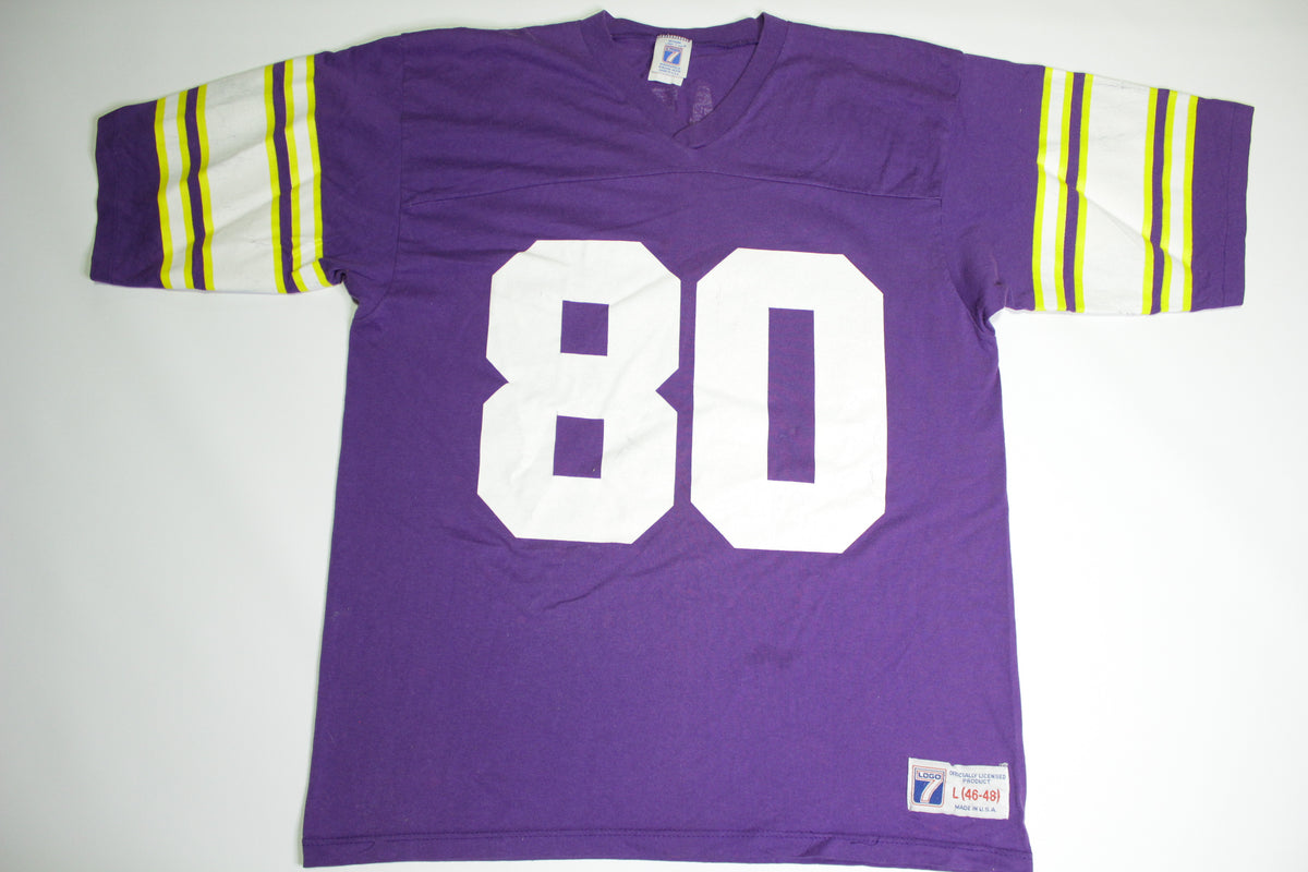 Cris Carter Vintage Minnesota Vikings #80 1990's Logo 7 Made in USA T-Shirt Jersey