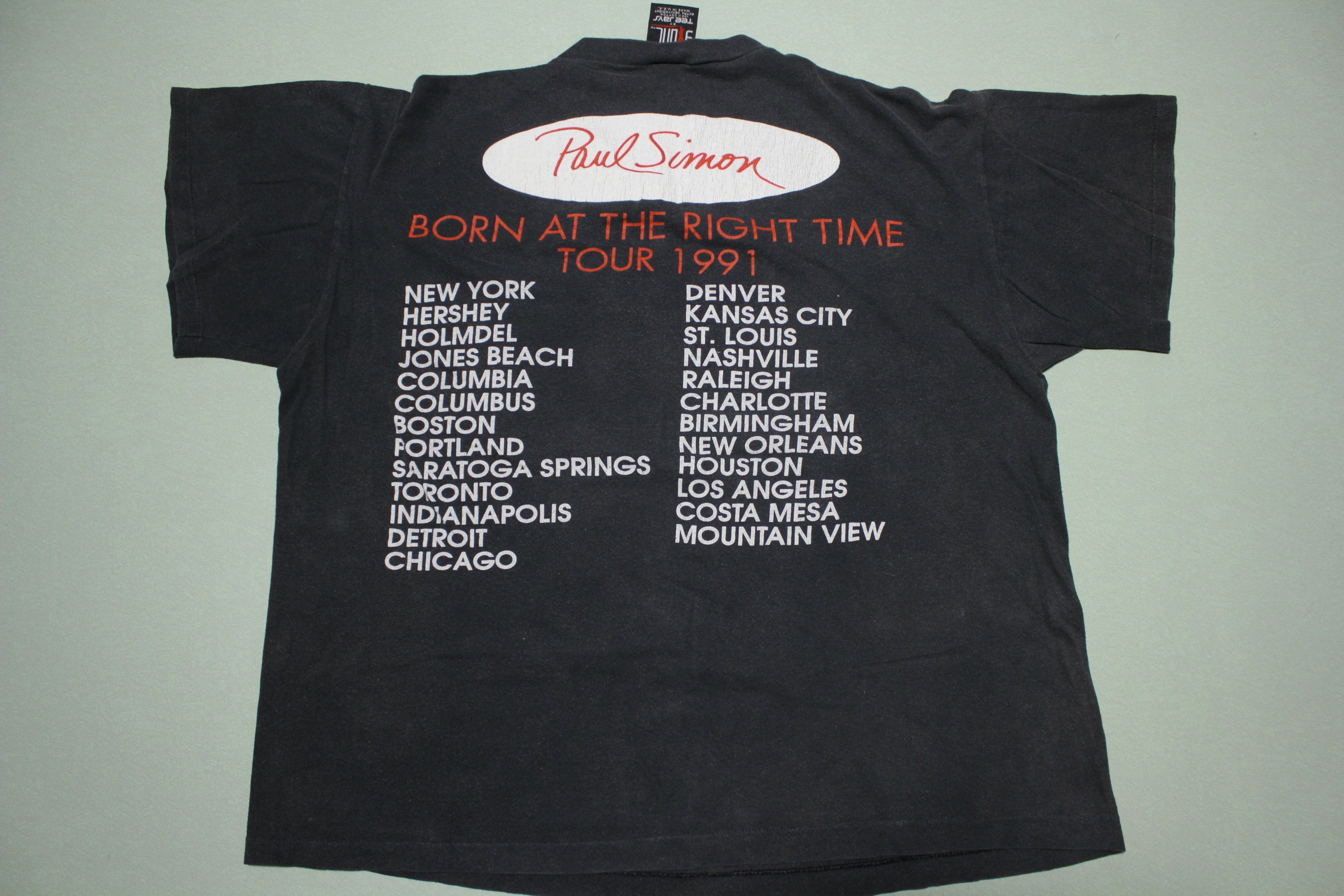 Paul Simon Still Crazy Born At The Right Time 1991 Vintage Tour T
