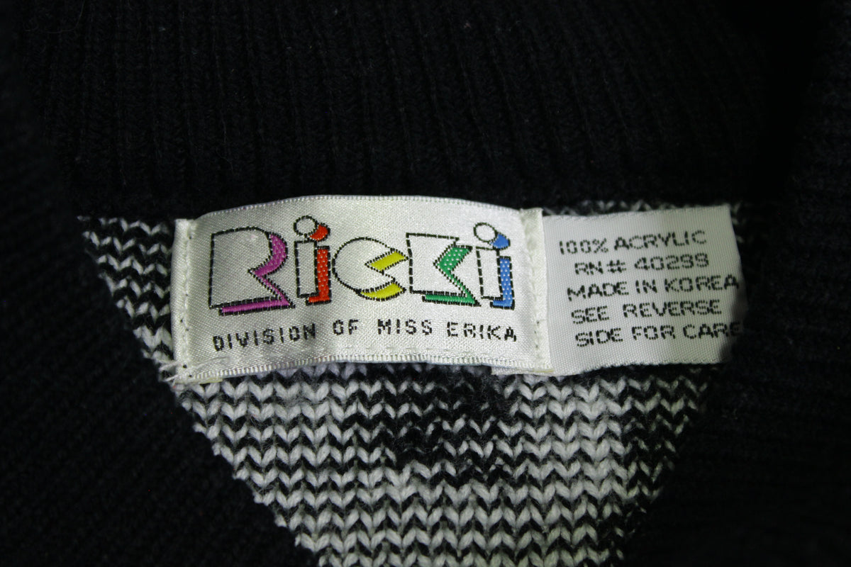 Ricki Division of Miss Erika Vintage 80's Teddy Bear All Over Print Acrylic Sweater