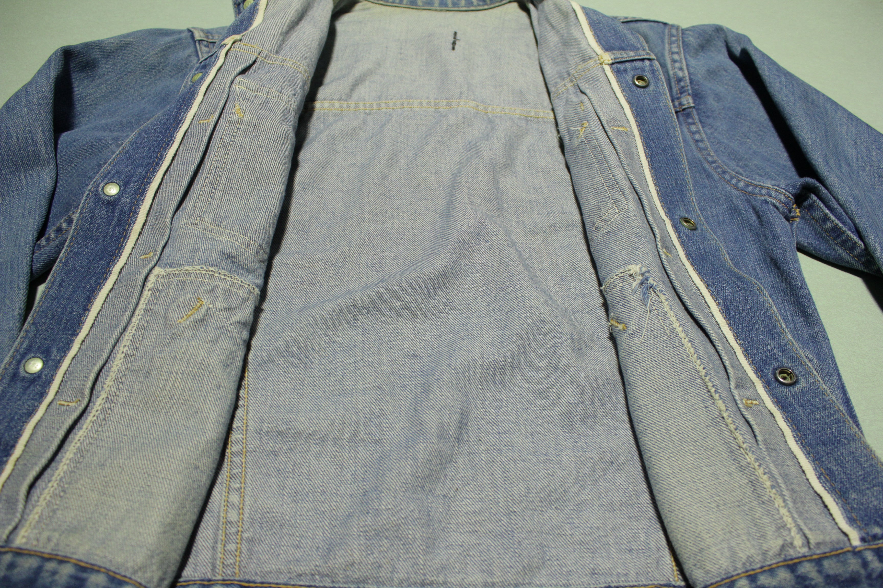 Sears Roebucks Vintage 1950's Selvedge Pleated Denim Jean Jacket