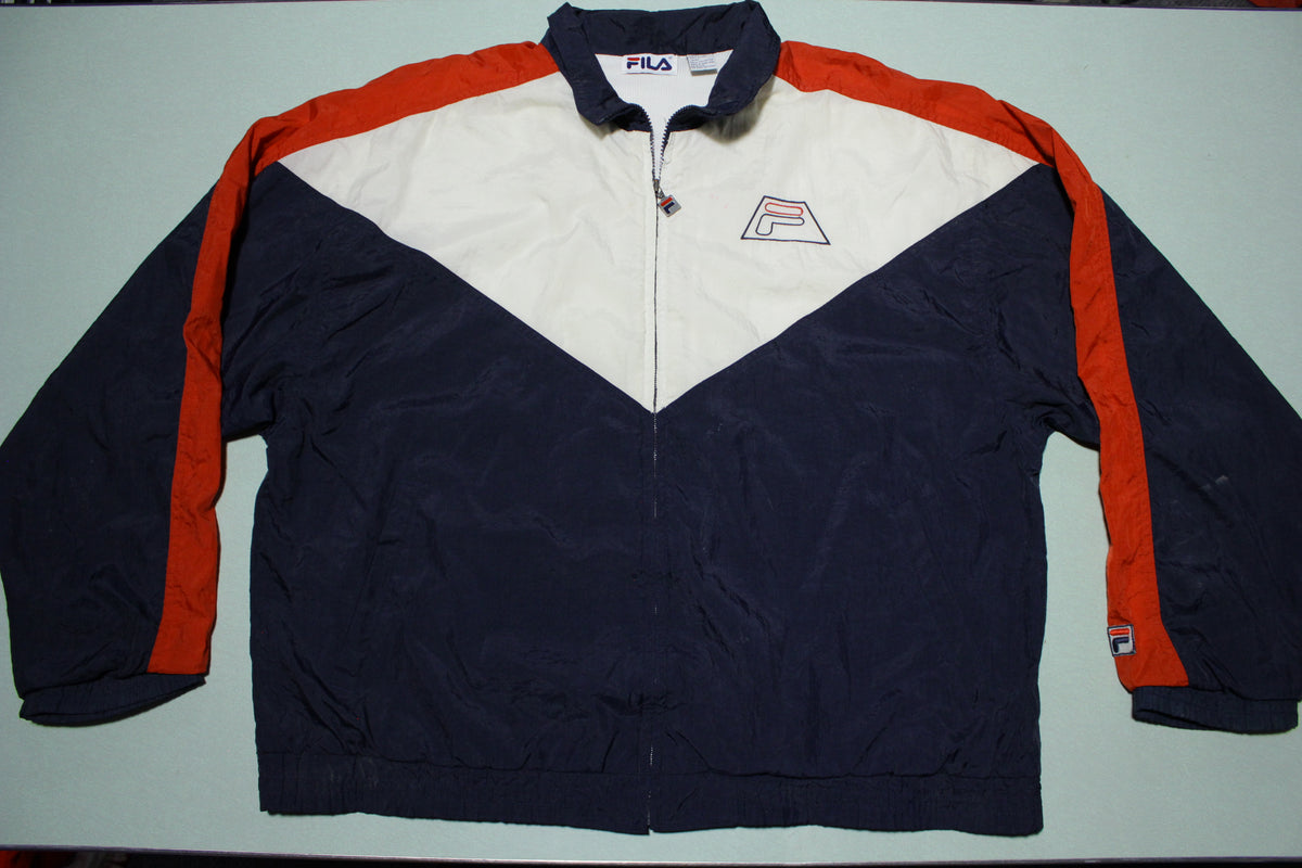 Fila Vintage 90's Big Logo Color Block Windbreaker Track Jacket
