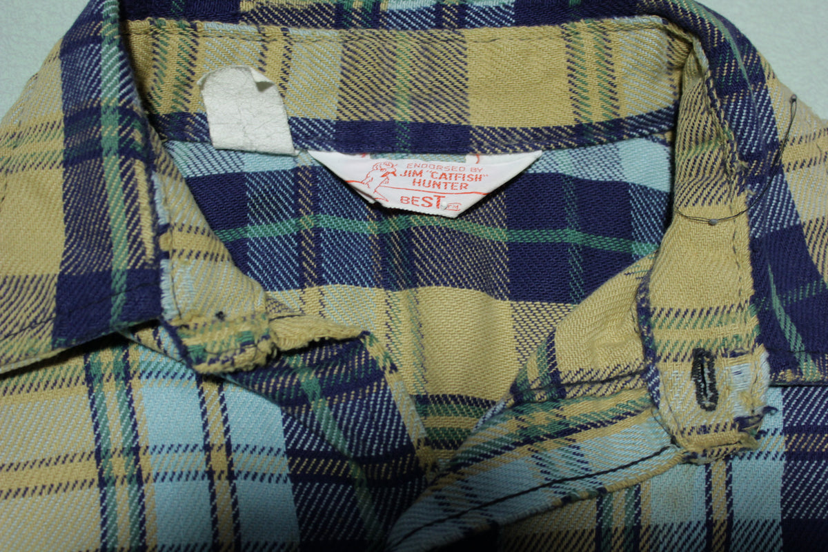 Best Jim Catfish Hunter Sponsored Vintage 70's Flannel Shirt
