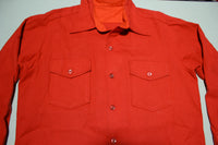 Fire Engine Red Wool Vintage 1960's Flannel Button Up shirt