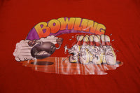 Bowling 1976 Single Stitch Sportswear 70s Heat Transfer Vintage Crew Neck T-Shirt