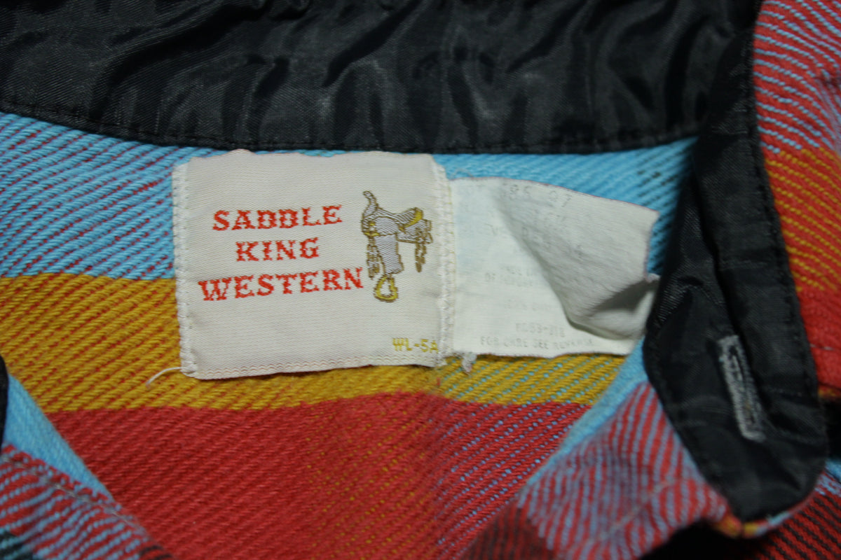 Saddle King Western Vintage 80's Pearl Snap Flannel Shirt