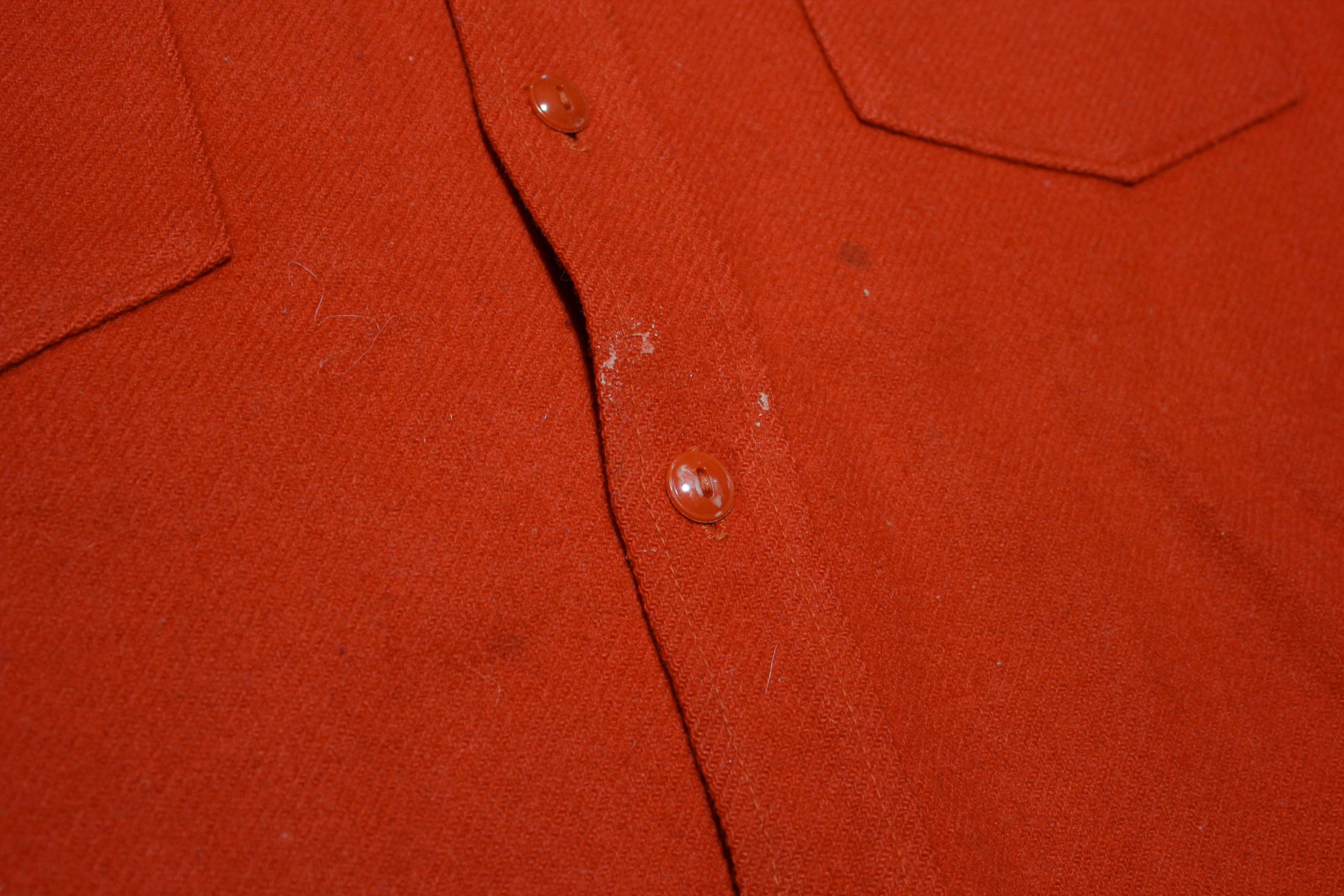 Woolrich 1950's Bright Red Vintage Wool Button Up Classic Flannel