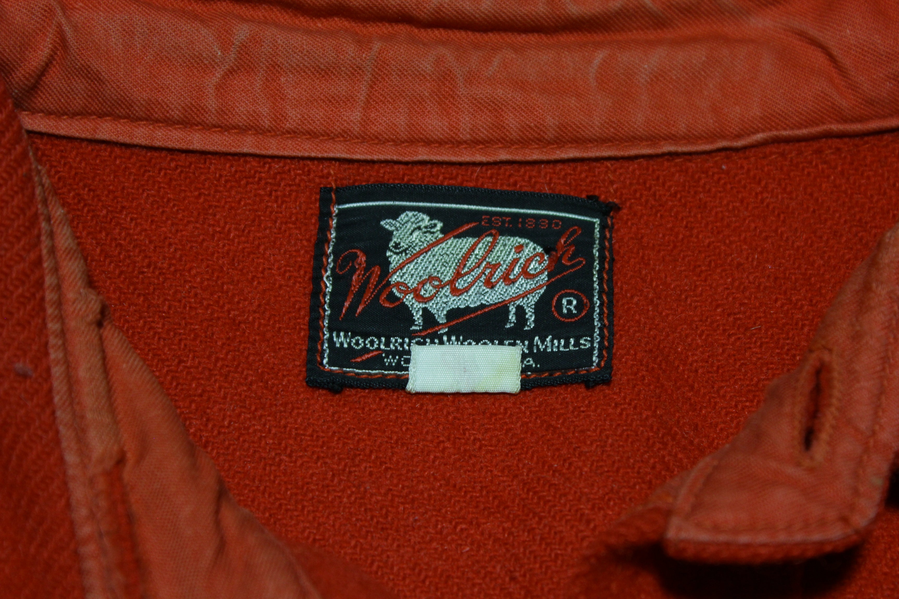 Woolrich 1950's Bright Red Vintage Wool Button Up Classic Flannel