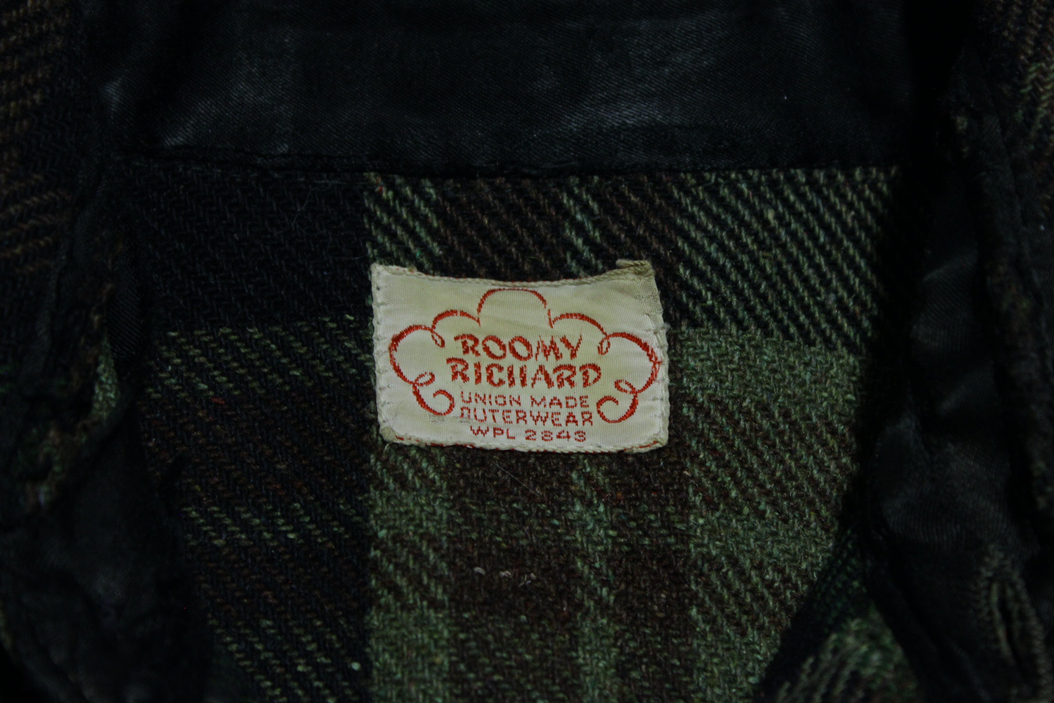 Roomy Richard Union Made Outerwear Vintage 50's 60's Flannel