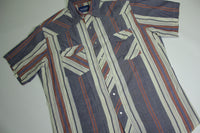 Wrangler Striped Pearl Snap Button Up Vintage 90's Short Sleeve Western Cowboy Shirt