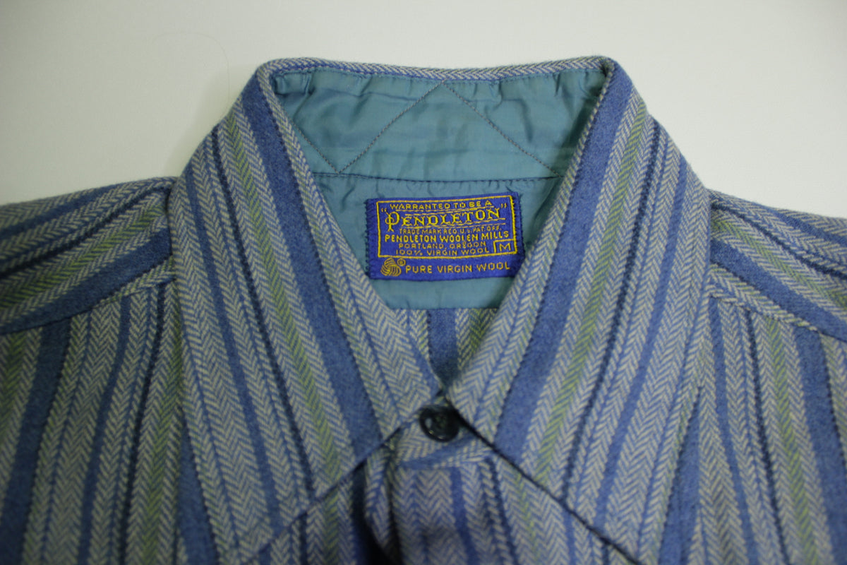Pendleton Mid 1960's Vintage Pure Virgin Wool USA Lodge Fireside Board Button Up Shirt
